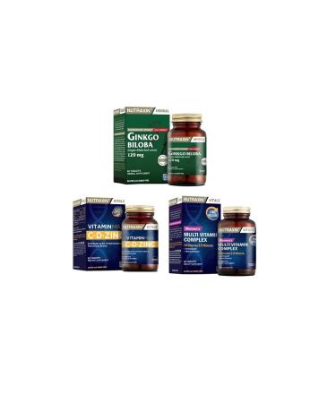 Nutraxin Ginkgo Biloba 60 Tablets + Vitamin Max (c d zinc)60 Tablets + Women's Multivitamin 60 Tablets