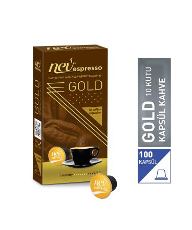 nev espresso Gold Capsule Coffee 10x10 10 Boxes Nespresso Compatible