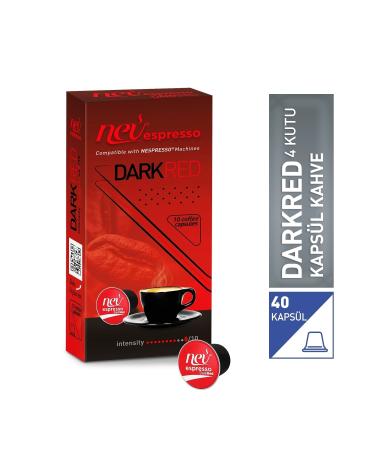 nev espresso Darkred Capsule Coffee 4x10 4 Boxes Nespresso Compatible