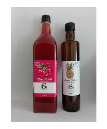 Suheylaana Natural Cherry Vinegar 1000 Ml - Natural Pineapple Vinegar 500 Ml