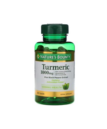 Natures Bounty Turmeric 1000 Mg Plus Black Pepper 60 Capsules