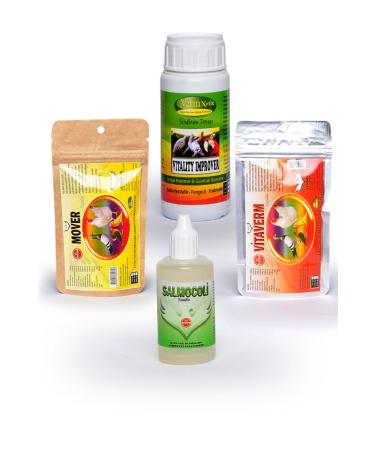 VERMX TR Chicken Chick Pigeon Bird Healthy Growth - 4 Mix Set for Fast Development - Economic Package