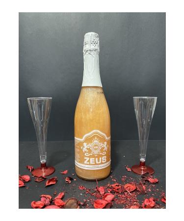 OS ZEUS Mango Flavored Non-Alcoholic Carbonated Drink and 2 Glasses