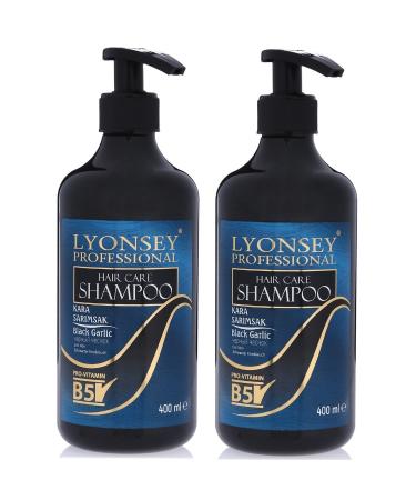 Lyonsey 2pcs Black Garlic Shampoo 400ml Hair Care Oil