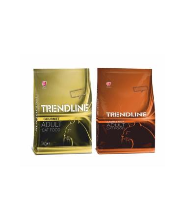 Trendline 2-Pack Gourmet 1 kg + Lamb Meat Rice 1 kg Adult Cat Food