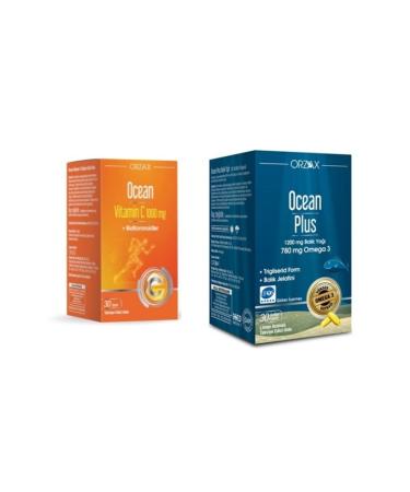 Ocean Ocean Vitamin C 1000 Mg 30 Tablets + 1200 Mg 30 Capsules Lemon Flavored Fish Oil