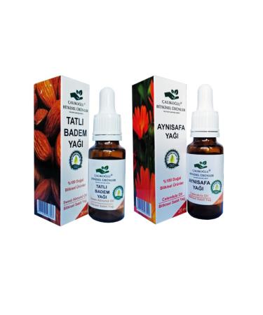 al ko lu Herbal Products 7 Sweet Almond Oil Calendula Oil 2-Piece Advantage Package 20 Ml