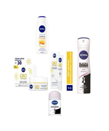 NIVEA Q10 Skin and Eye Care Cream & Women's Deodorant & Roll-on & Care Orange Shower Gel