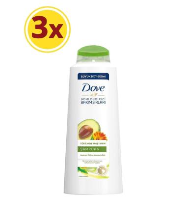 Dove Avocado Essence Anti-Hair Loss Shampoo 600 Ml X3 Piece Set