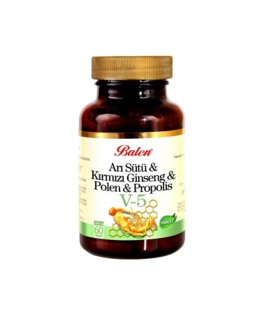 Balen Royal Jelly K.gins Pollen Prop. Car. Tablet V-5 1000 Mg 60 Capsules Bale