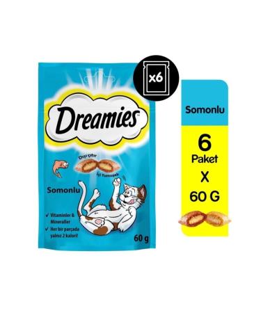 Dreamies Salmon Cat Reward Food 60 Gr 6 Pieces