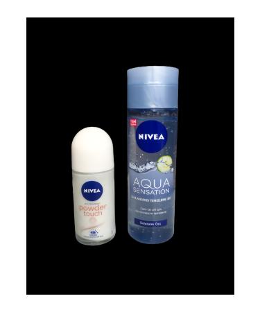 NIVEA Aqua Sensation Refreshing Cleansing Gel 200ml + Powder Touch Roll On 50ml