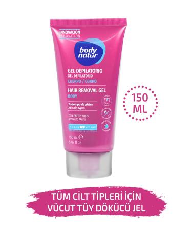 Body Natur Body Hair Removal Gel Red Fruit Scented Cream for All Skin Types - Hair Removal Gel Body 150ml