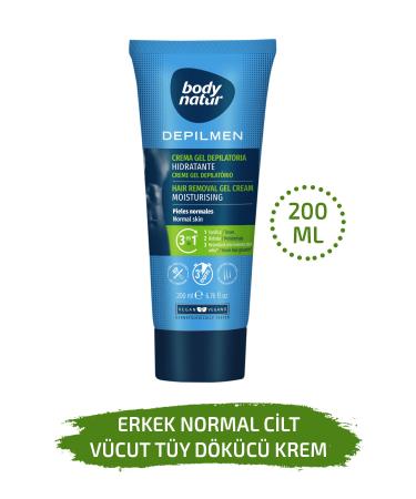 Body Natur Body Hair Removal Cream for Men with Normal Skin - Hair Removal Cream Normal 200ml
