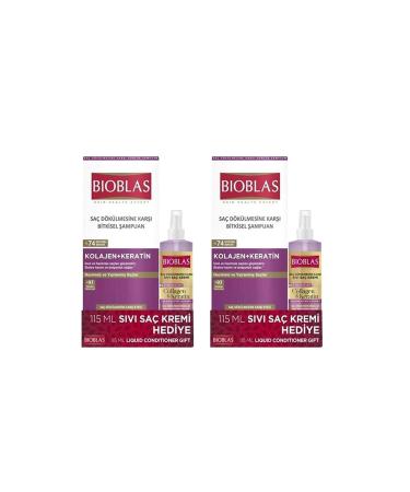 Bioblas Collagen Keratin Shampoo 360 ml + 115 ml Liquid Hair Conditioner Gift x 2 Pieces