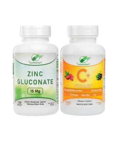Yurdavit Zinc Gluconate Zinc Gluconate 120 Tablets Vitamin C 1000 Mg Vitamin C Rosehip 100 Tablets