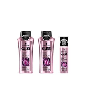 Gliss Gliss Serum Deep Repair 3 Piece Set (2 Shampoos + Liquid Conditioner)