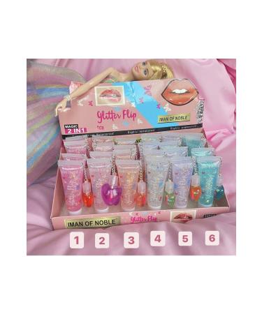 Zetmoda Heart Lip Gloss 6 Pieces Lip Gloss Lip Balm Lip Oil Glitter