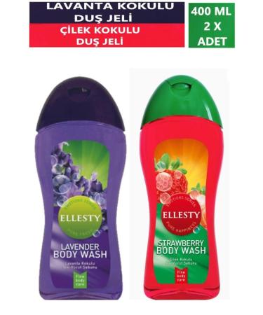 ELLESTY Strawberry & Lavender Shower Gel 400 Ml Set of 2