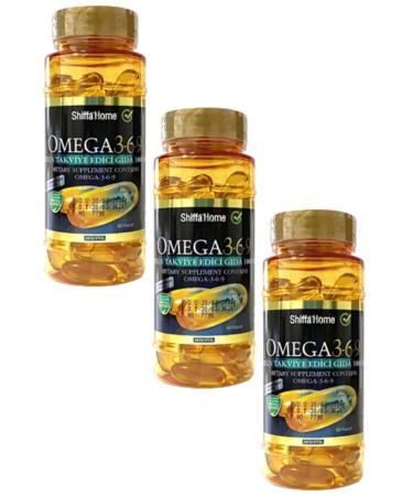Shiffa Home Omega 3-6-9 Fish Oil Triglyceride Form 1000mg 60 Softgel X 3 Pieces