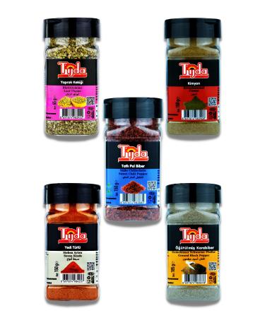 T JDA Super Spice Set of 5 (Leaf Thyme Cumin Sweet Chili Pepper Seven Types Ground Black Pepper)