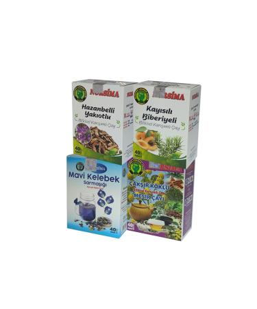 Nursima Blue Butterfly Ivy Herbal Tea Set 4 Pieces X 40 Pieces