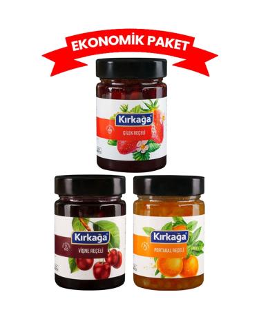 K rka a Cherry Jam 400g - Strawberry Jam 400g - Orange Jam 400g