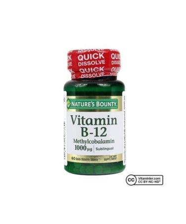 Natures Bounty B-12 1000 Mcg 60 Sublingual Tablet