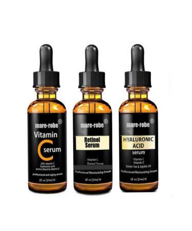 Mare-Robe 3-in-1 Skin Care Serums Hyaluronic Acid Vitamin C Retinol Skin Care Serum