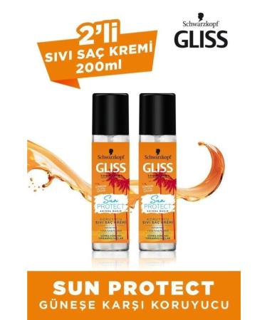 Gliss Sun Protect Sun Protection Leave-In Liquid Hair Conditioner 200 ML 2-Pack