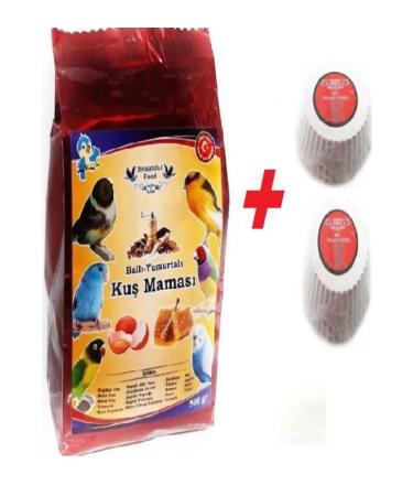 Beautiful Food Bird Food Honey Egg Bird Food 500 Gr Food + Beak Stone for Budgies and Canaries