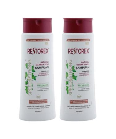 Restorex Healthy Growth Effective Shampoo for Dry and Damaged Hair 500 Ml X 2 Pieces