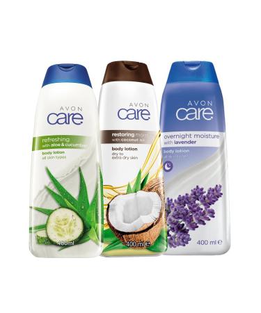 Avon Care Coconut Oil Aloe Vera and Cucumber Extract and Lavender Scented Body Lotion Pack