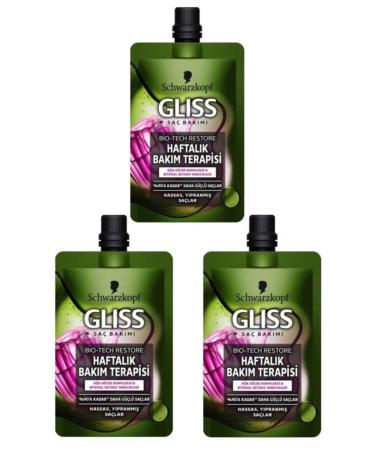 Gliss 3-pack Bio-tech Weekly Care Therapy 50 ml