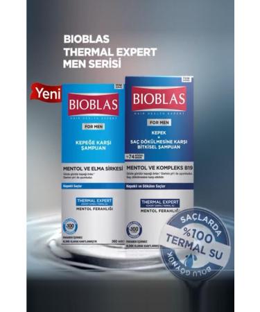 Bioblas For Men Menthol & Apple Cider Vinegar And Complex B19 Shampoo 360 Ml X 2 Pieces
