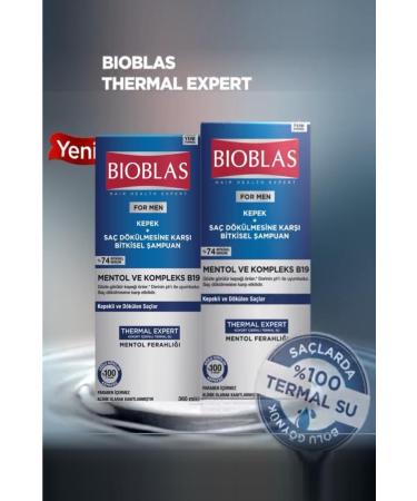 Bioblas For Men Anti Dandruff Hair Loss Menthol And Complex B19 360 Ml X 2 Pieces