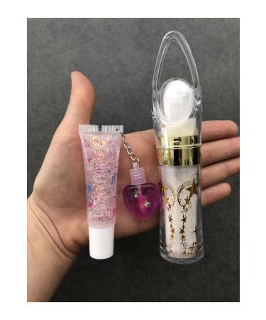 Zetmoda Heart Lip Gloss and Body Glitter Set Lip Gloss Lip Balm Lip Oil Shiny