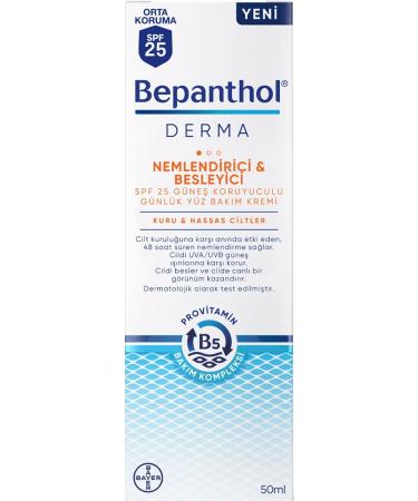 Bepanthol Derma Face Care Cream Moisturizing and Nourishing Spf 25 50 Ml - Buy Online on GoSupps.com