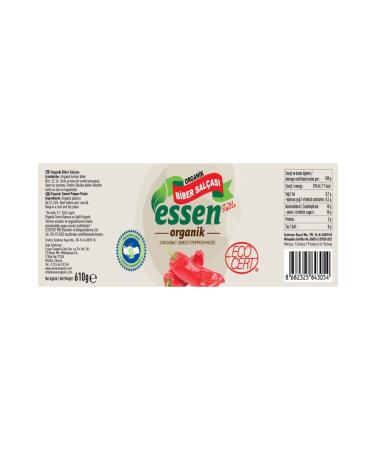 Essen Organic Organic Pepper Paste (without salt) 610 Gr - Buy Online on GoSupps.com