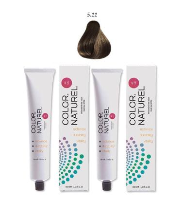 Color Naturel 5.11 Intense Ash Brown Hair Dye 100 Ml - 2 Pieces