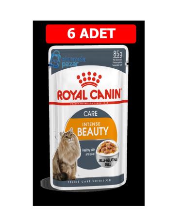 Royal Canin Intense Beauty Jelly Adult 85 Gr X 6 Pieces Wet Cat Food Pouch