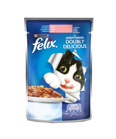 FELIX Sardine and Salmon Cat Wet Food 100 Gr X 4 Pieces Wet Food Pouch - Buy Online on GoSupps.com