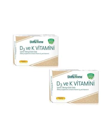 Shiffa Home D3 And Vitamin K Softgel 30 Capsules 2 Pieces