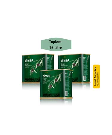 Ahsaf Natural Extra Virgin Olive Oil 500 Ml 3-Pack Economical Package