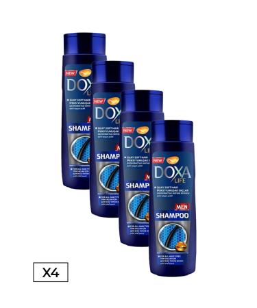Doxa Life Men's Shampoo Compatible with All Hair Types 600 ml 4 Shampoos