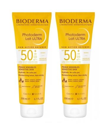 Bioderma Photoderm Lait Ultra Sensitive Skin Spf50+ 200 Ml 2 Pieces