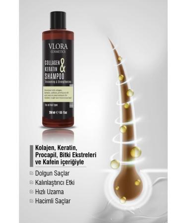 VLORA Collagen & Keratin Plumping and Strengthening Hair Care Shampoo 250ml - Buy Online on GoSupps.com
