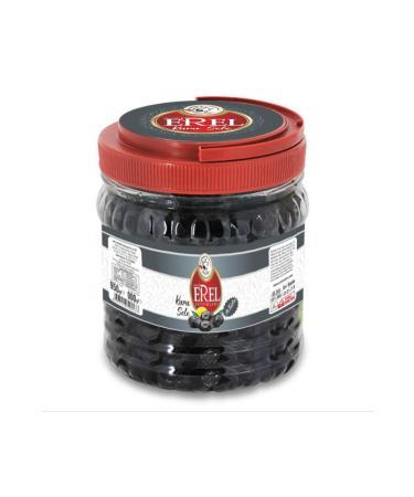 Genuine Large Dry Black Olives Less Salty 900 gr Pet Package