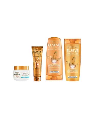 Elseve Miraculous Coconut Oil 4 Piece Set. Shampoo+cream+mask+hair Beautifying Cream