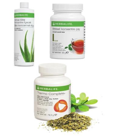 Herbalife Set Aloe Juice Classic 50 gr Tea Thermo Complete